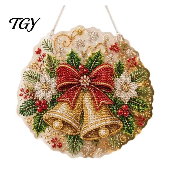 Acrylic Christmas Ornaments Faux Pearl Art Hanging Ornament Kit, Glowing Holiday Decor Festival Set for Tree Window, DIY Festive Pendant Home