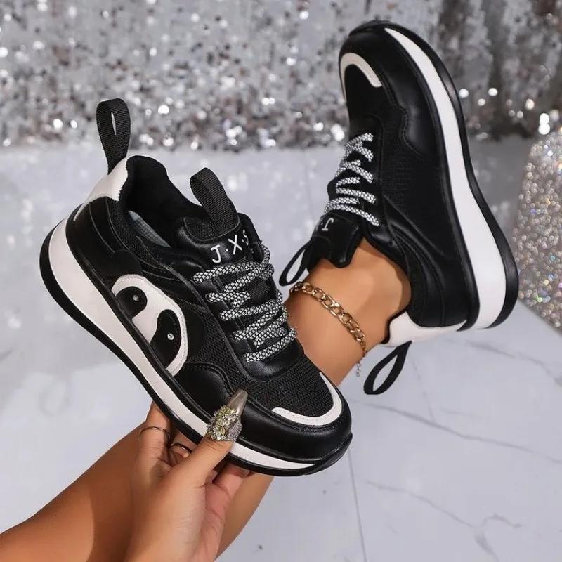 Модная женская повседневная обувь для бега 2024 Осень Износостойкая Противоскользящая — фото 6