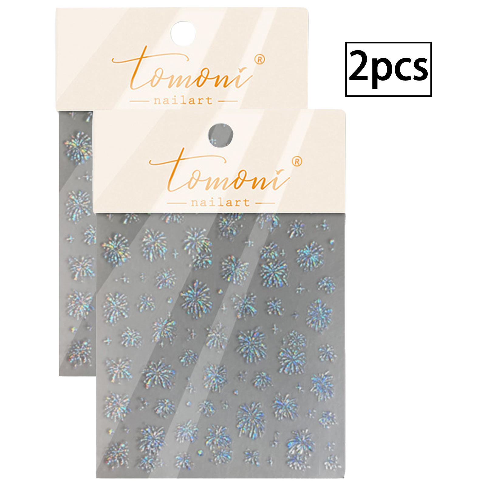 

Набор из 2 ретро наклеек для ногтей для женщин, нежные фейерверки и цветочный узор, винтажные аксессуары для маникюра, украшение для нейл-арта своими руками, самоклеящийся декор для ногтей One Size