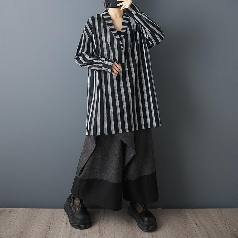 Long Sleeve Plus Size Vintage Stripe New In Dresses for Women Casual Loose Spring Summer Mini Short Dress
