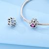 Pingentes Cobre Oco Estampa de Patinha Zircônia Rosa Gato Cachorro Contas Encaixe Pulseira Joias Femininas Diy Acessório de Presente Fino