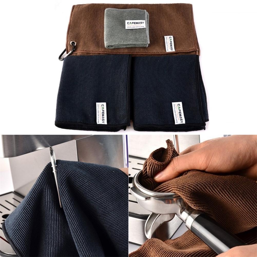Compact Espresso Cleaning Cloths Set of 4 Soft Towels for Easy Maintenance