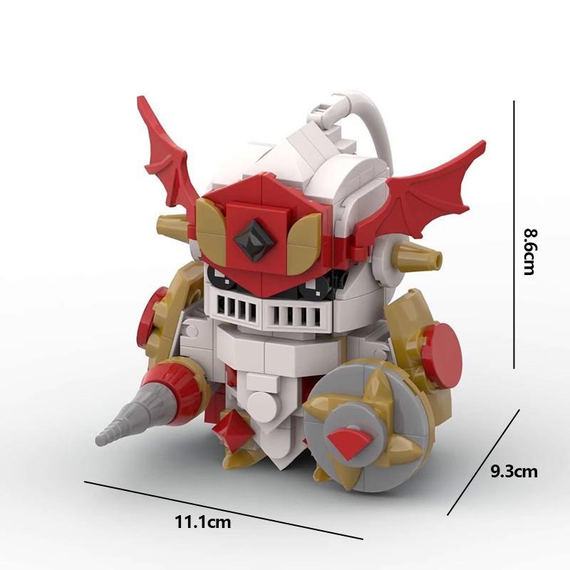 Building Block Compatible, Red Lotus Knight Beast, Royal Knight, Square Head Boy, Assembled Building Block Doll Model