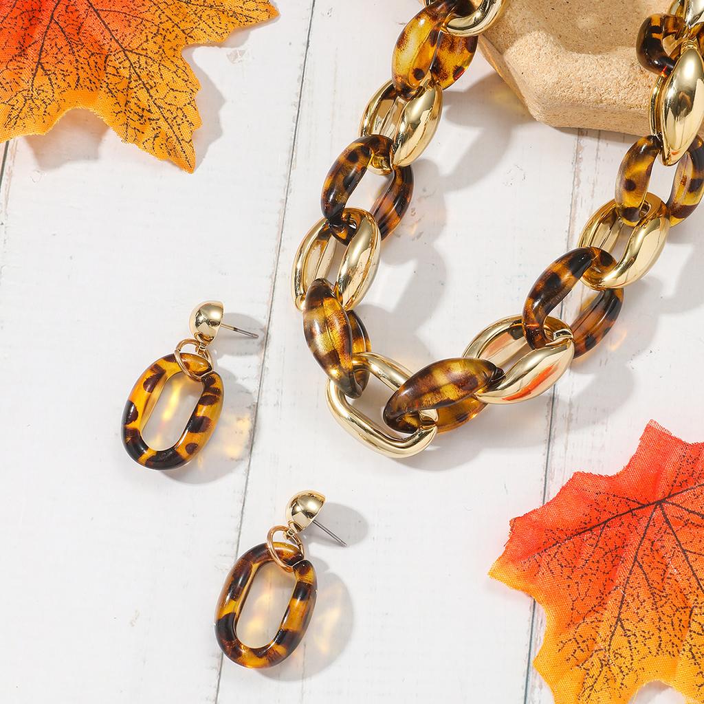 Bohemisk Kedja Kreativt Halsband Örhängen Kvinnor Chunky Choker Smycken Gåva