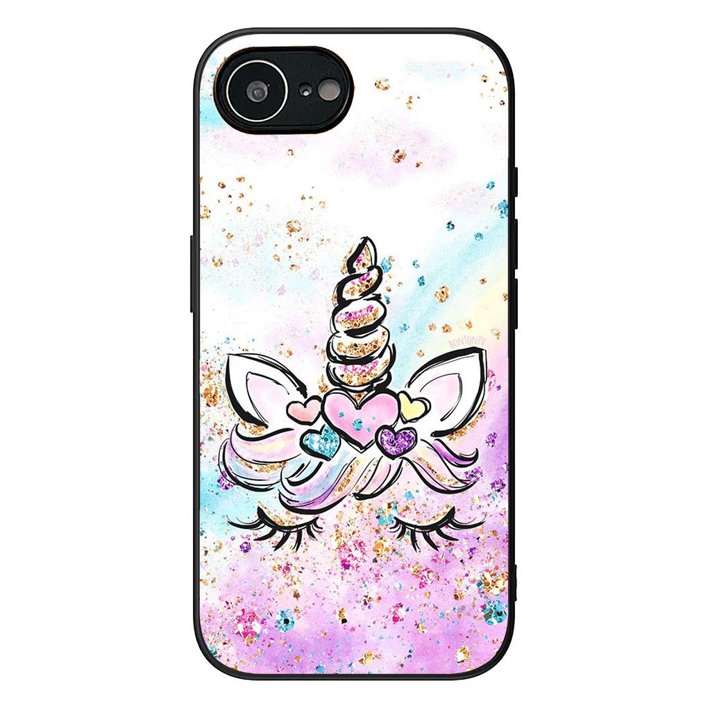 Phone Cover for Apple iPhone 13 12 Mini XS 11 Pro Max 7 8 Plus XR SE 2022 2020 SE3 Case Rainbow Unicorn Anime Cartoon Horse