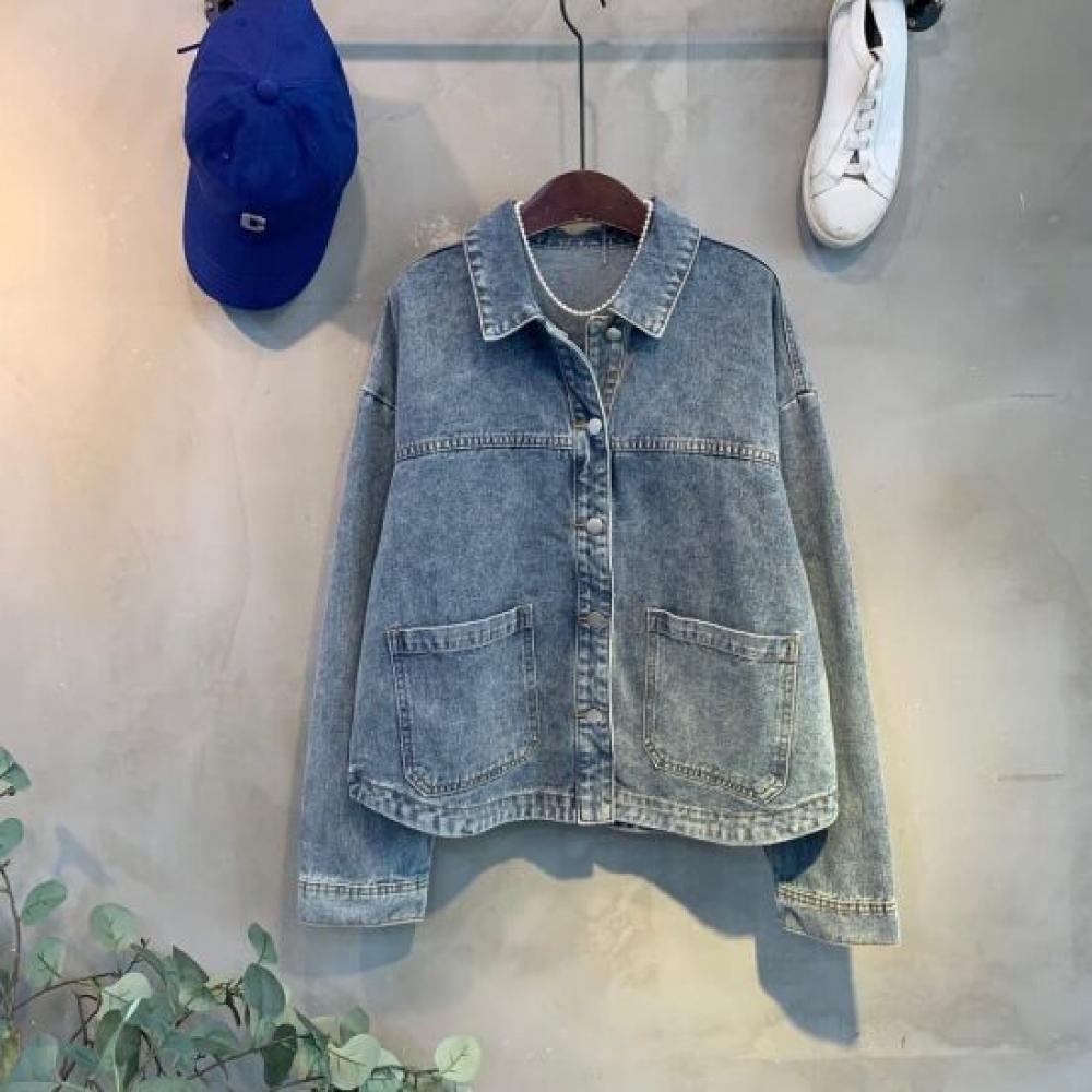 C S In The Room Deja Cut lIne poCket Collar Long Sleeve Denim jaCket 2Color
