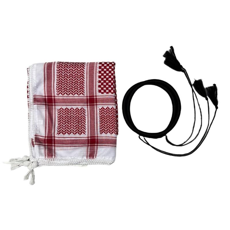 Unisex Middle Eastern Keffiyeh Scarf Comfortable and Breathable Shemagh Head Scarf for Fashion Enthusiasts Daily Wear