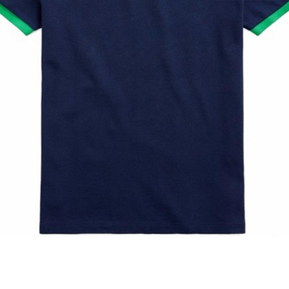 Polo Ralph Lauren Color Block Logo Embroidered Cotton Short Sleeve Polo Shirt Men tops Blue 710823421-001