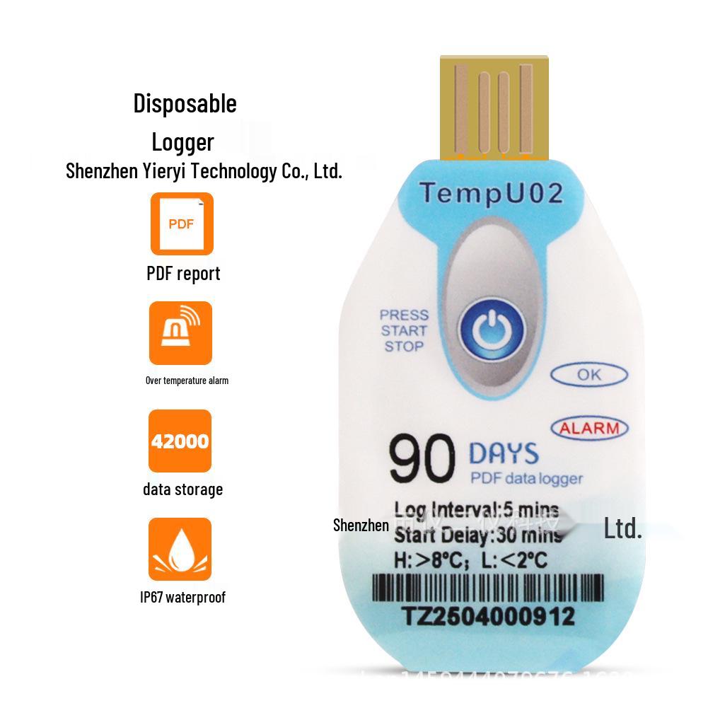 60, 90, 120, 180-Day Temperature Logger with PDF Report for Cold Chain Pharmaceutical Transport