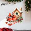 Christmas Window Clings Bird Wall Sticker, Watercolor PVC Decal, Waterproof Winter Gift for Friends Theme Cling Glass Doors And Storefronts Decals
