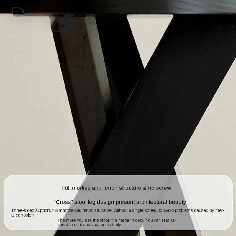 Black Nordic Solid Wood Sofa Side A Few Small Household Mini Round Coffee Table Modern Minimalist Low Stool Bedside Table