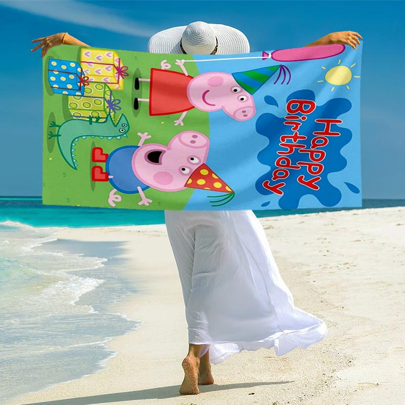 Pink Pig Fashion Beach Towel: Ideal for Summer Adventures Soft, Absorbent and Quick Drying Suitable for Swimming and Bathing
