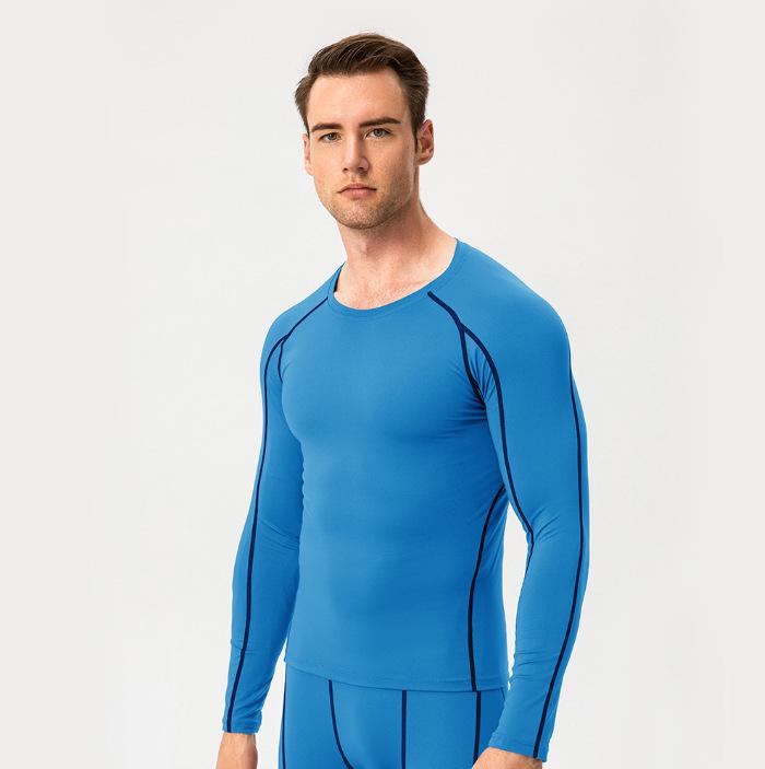 Men's Pro Compression Long Sleeve Running T-Shirt - Elastic, Sweat-Wicking, Quick-Dry for Sport & Fitness