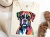 Boxer Dog Portrait Shirt, Rainbow Boxer Tee, Colorful Boxer Portrait T-Shirt, Bold Dog Graphic Shirt, Loyal Dog Lover Gift