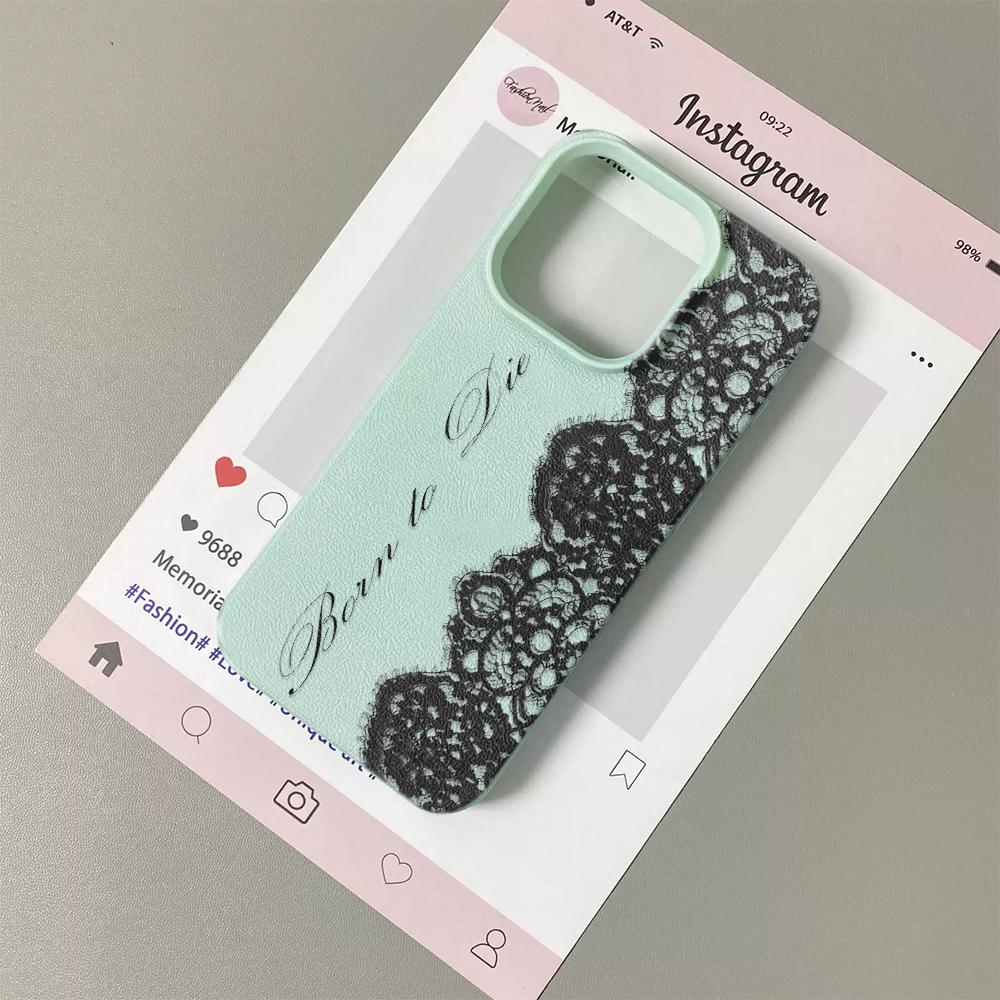 Shockproof Lace Phone Case For IPhone 17 16 E 15 14 13 12 11 Pro Max Plus Air Luxury Floral Print Phone Cover Funda Capa Coque