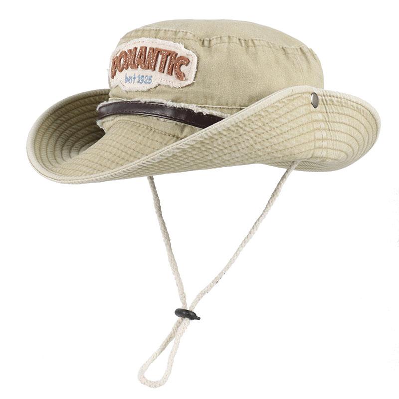 Fashion 2026 Bucket Hat Man Women Fisherman Fishing Cap Cotton With Leather Belt Embroidered Letter Design Outdoor Beach Sun Hat