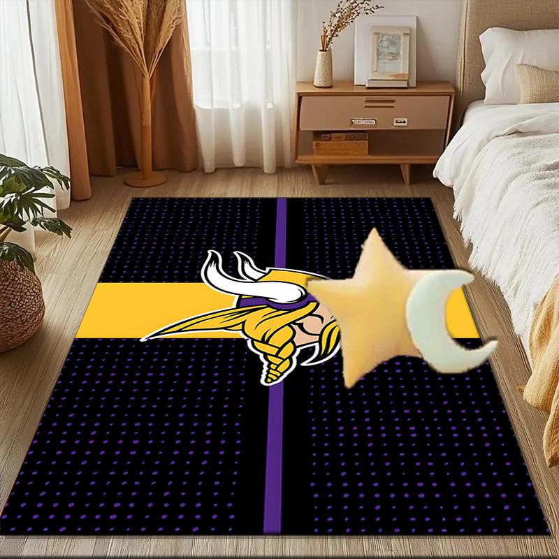 Minnesota Vikings Artwork Rug Game Carpet, Floor Mat for Bedroom Living Room Entryway Rug, Home Decor Idea Gift for Christmas Birthday