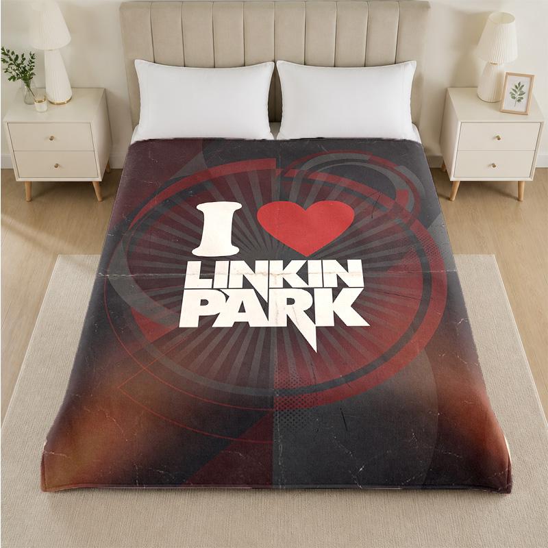 Linkin Park Druck Flanelldecke Gemütliche Leichte Plüschdecke für Bett Sofa Haushalt