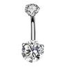 Set of 8 Zircon Pearl 316L Stainless Steel Navel Rings Sexy Body Piercing Jewelry for Women Belly Button & Dangle for Wedding