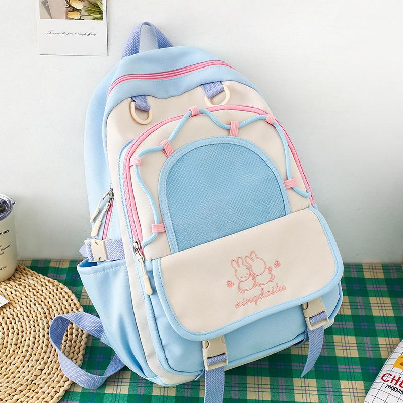 Children's Schoolbags  Elementary School Students  Junior High School Girls  High School Students Splicing Backpacks
