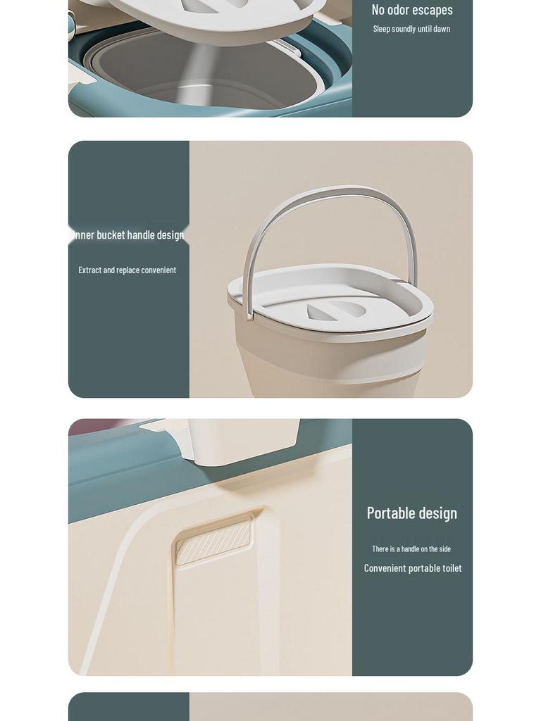 Scaun Comodă Portabil Pliabil, Rezistent la Mirosuri, pentru Adulți și Persoane Vârstnice