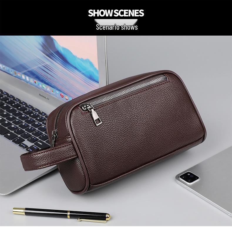 Men's Large Capacity Lightweight PU Business Clutch Bag