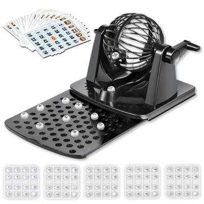 MARUHADO Bingo Machine Lottery Device Gachapon Bingo Game Set Black with 20 Bingo Cards