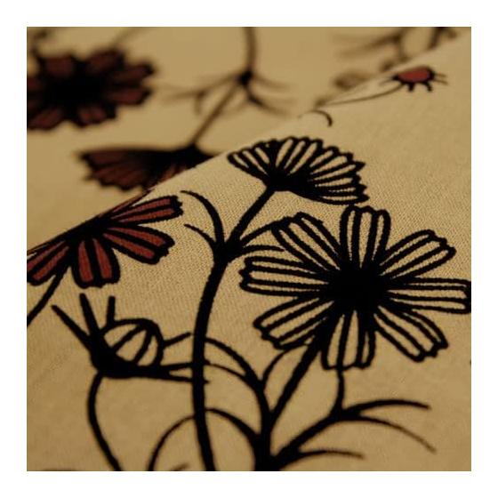 Somen Anbo Tenugui "Cosmos Night Chocolat" Hand-Dyed 100% Cotton Tokka Made in Japan 35cm x 100cm Retro Warmth Unique Pattern Art Nouveau Curvy Lines