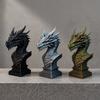 3D Printed Ancient Dragon Bust Sculpture, Realistic Scales & Spikes, One-piece Molding Decor with Multiple Colors, Compact Ornament for Living Room