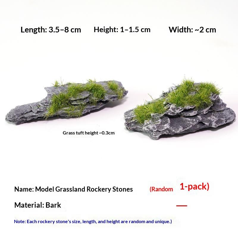 1/5Pcs 3.5-8Cm Length Mini Moss Covered Forest Rock Model Irregular Simulation Rock For Micro-Landscape Outdoor Decoration