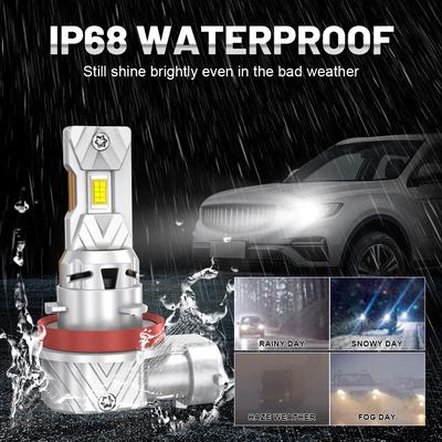Universal 2PCS H1 LED Lamps 25000LM 100W Car Light H8/H9/H11 16PCS CSP 6500K 1:1 Mini Fanless 12V