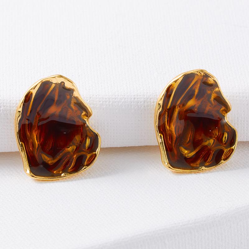 

Серьги-капельки ретро женские 925 серебряные игольчатые нишевые серьги мода темно-коричневого