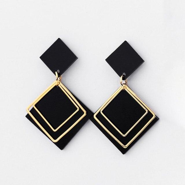 

Новые геометрические серьги S925 Серебряная игла Черный Круглый Модные Декоративные Темперамент Простые серьги Серьги Аксессуары