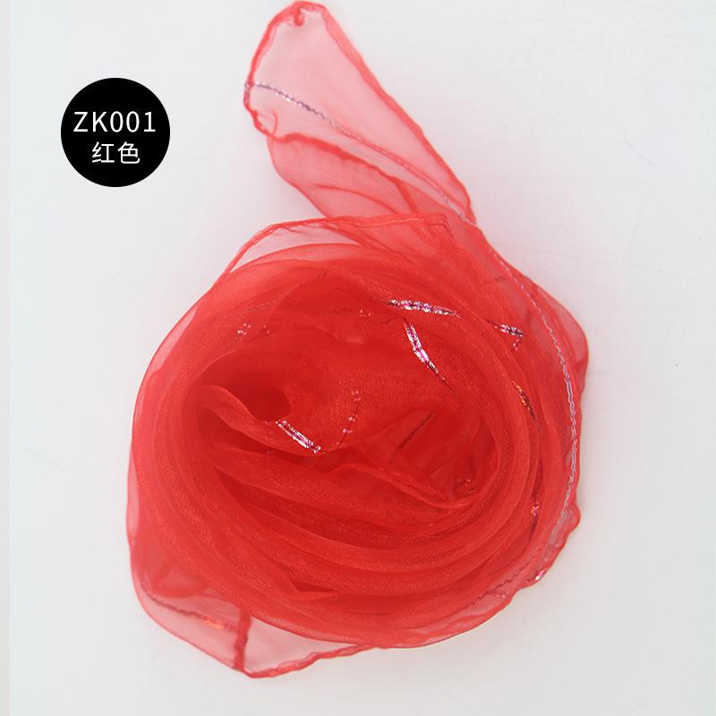 Shiny Thread Solid Color Chiffon Small Scarf Kindergarten Performance Dance New Style Small Square Scarf Candy Color Silk Scarf