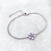 Bracelet Flowers Colourful Stones Spring New Link Chain 925 Silver Jewelry Lucky Gift For Women