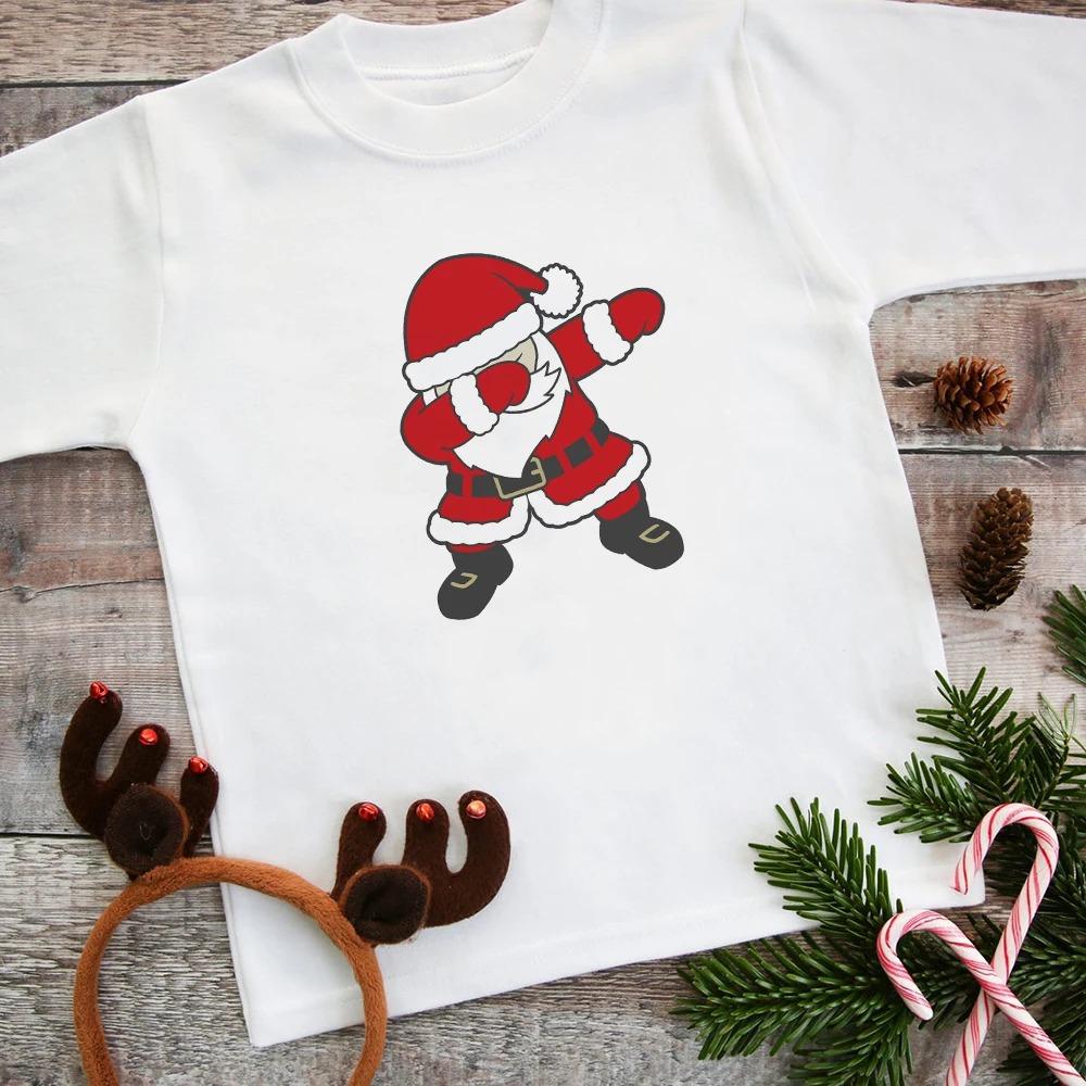 Christmas Santa Claus Kids T Shirt Girls Boys Funny Christmas T-shirts Clothes Santa Claus Printed Children Clothing Xmas Tops