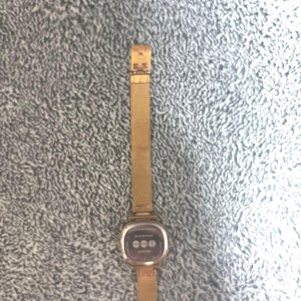 Used Gold mesh band square watch