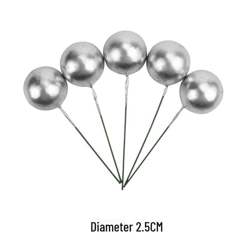 Mattgoldene und silberne Wunschkugel-Kuchenornamente - 5er-Set