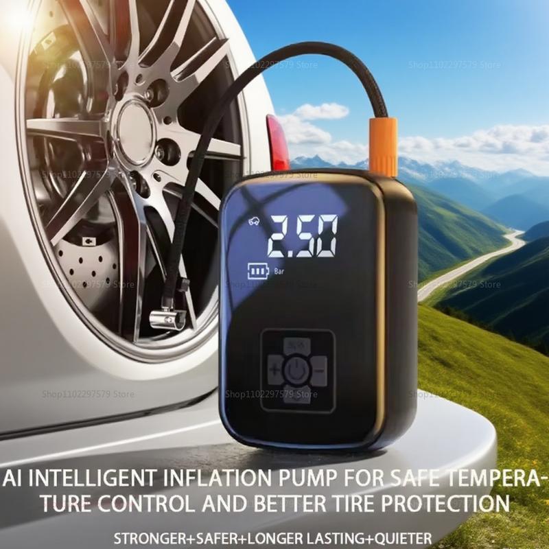 2025 New Wireless Portable Car Air Pump Portable Digital Display Multi-Function Tire Basketball Bicycle Emergency Inflation Pump