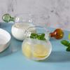 Cute Gourd-Shaped Borosilicate Glass Cup with Spherical Handle for Cold Drinks