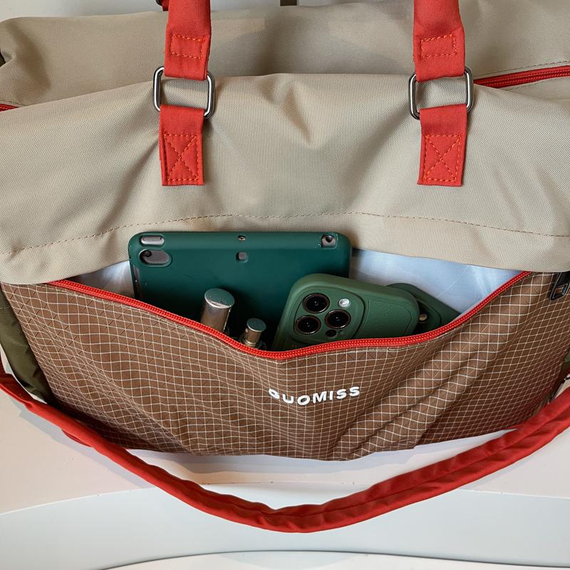 Geometric Pattern Travel Duffel Bag with Multiple Pockets Large Capacity Weekend Carry On Bag
