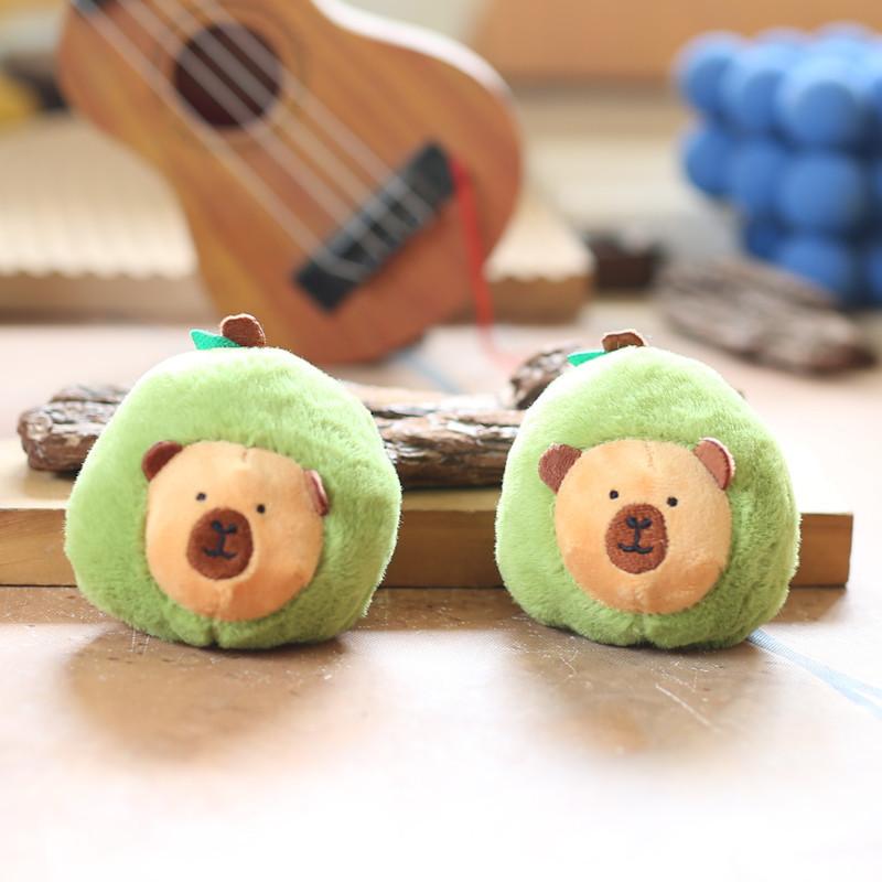 Plush Capybara Avocado Keychain Stuffed Toy Bag Pendant Gift For Teens Kids