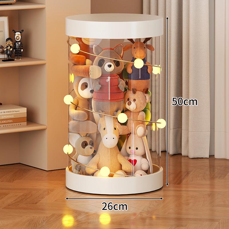 Large Capacity Transparent Toy Storage Bucket for Dolls and Plush Toys