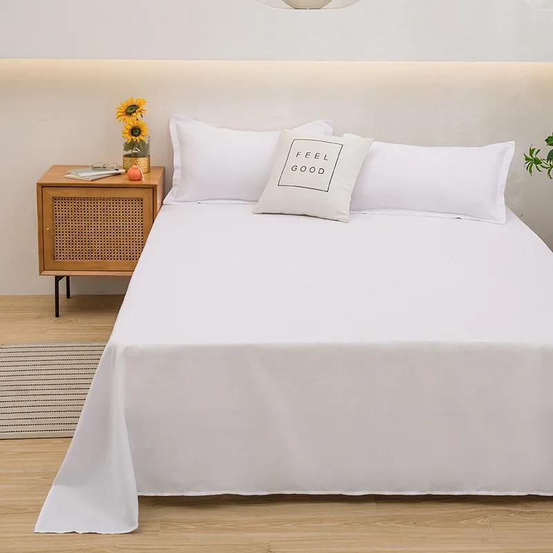 Bed Flat Sheet for Double Bed Plain Solid Color Sheets Single/Queen/King Flat Bedsheets Soft Home Bed Sheets Student Dormitory