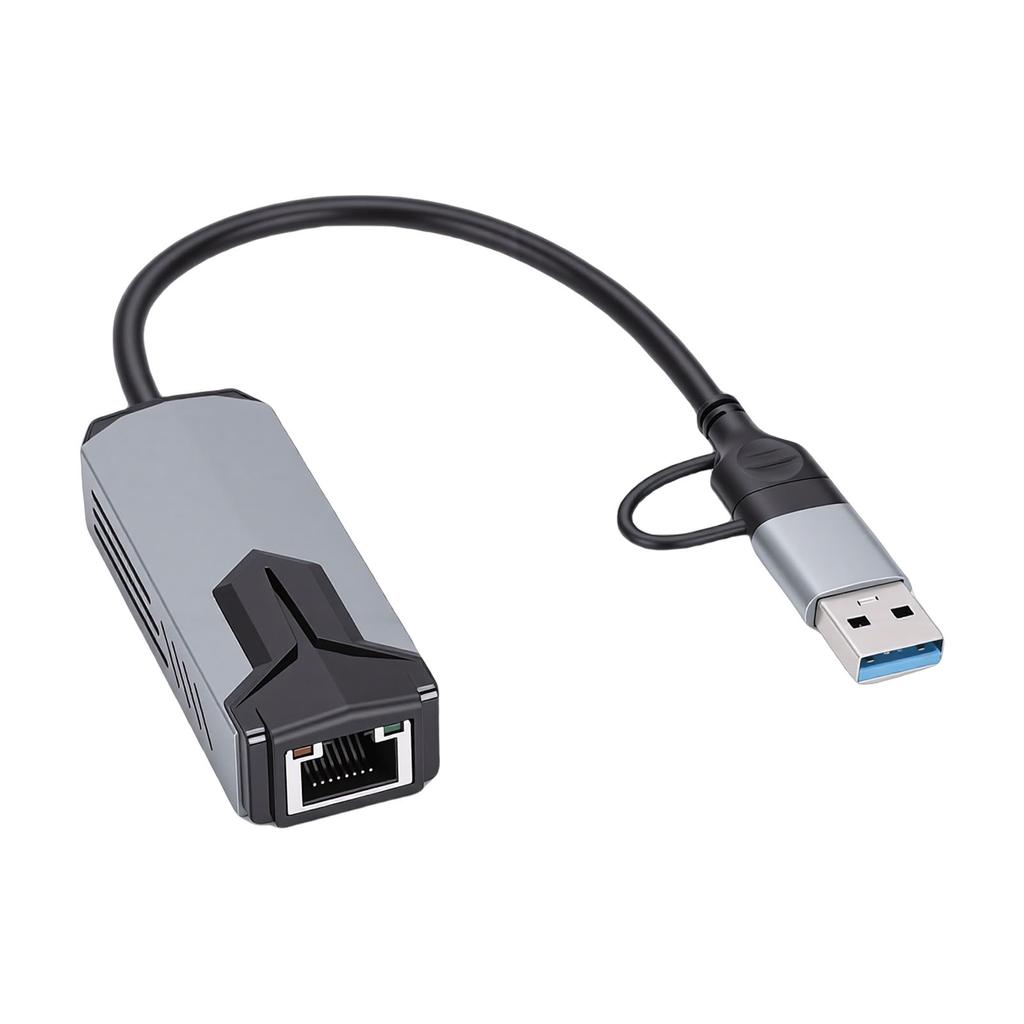 USB C and USB A to Ethernet Adapter 5Gbps High Speed Type C to RJ45 Network Converter for Laptop Tablet