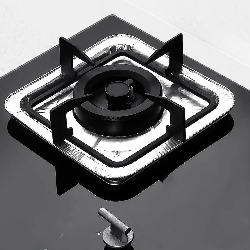 Disposable Aluminum Cookware Shielding Gas Burner Liner Roof Clean Mat Kitchen Accessories10pieces Gas Stove Protectors Cover