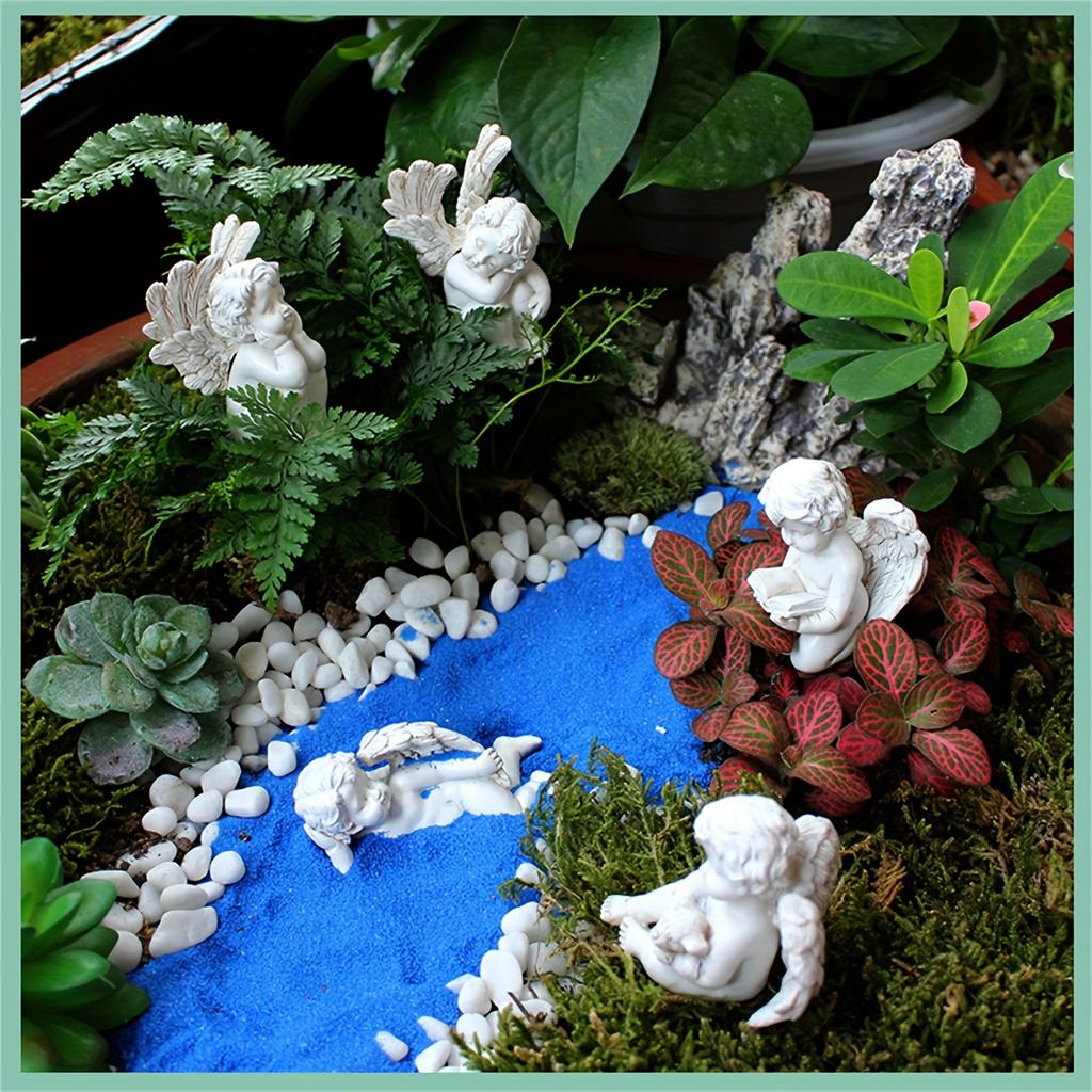 5pcsCute Angel Figurines Resin Miniature Garden Decor Outdoor Courtyard Fairies Statues Landscaping Ornament Home Desktop Decor