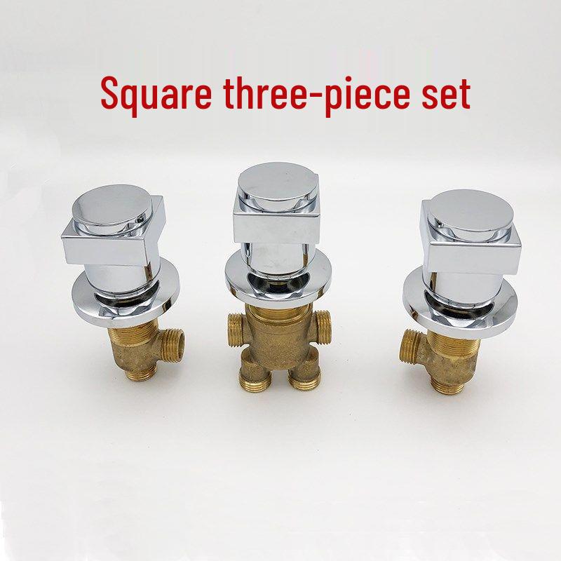 TLXT Square Handle Wall-Mounted Bathtub Mixer Set