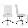 Armless Office Chair Swivel Desk Chair With Adjustable Height Synthetic Leather 45x59x90 100 Cm White