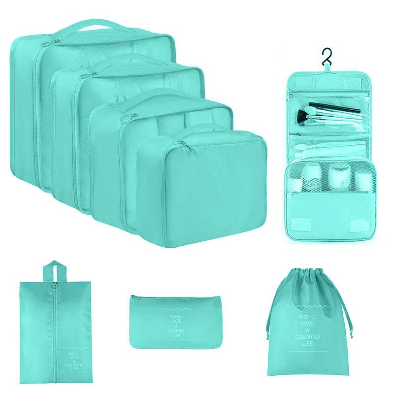 Seven-Piece Travel Storage Set: Wash Bag, Clothes, Underwear Organizer & Folding Sub-Pack